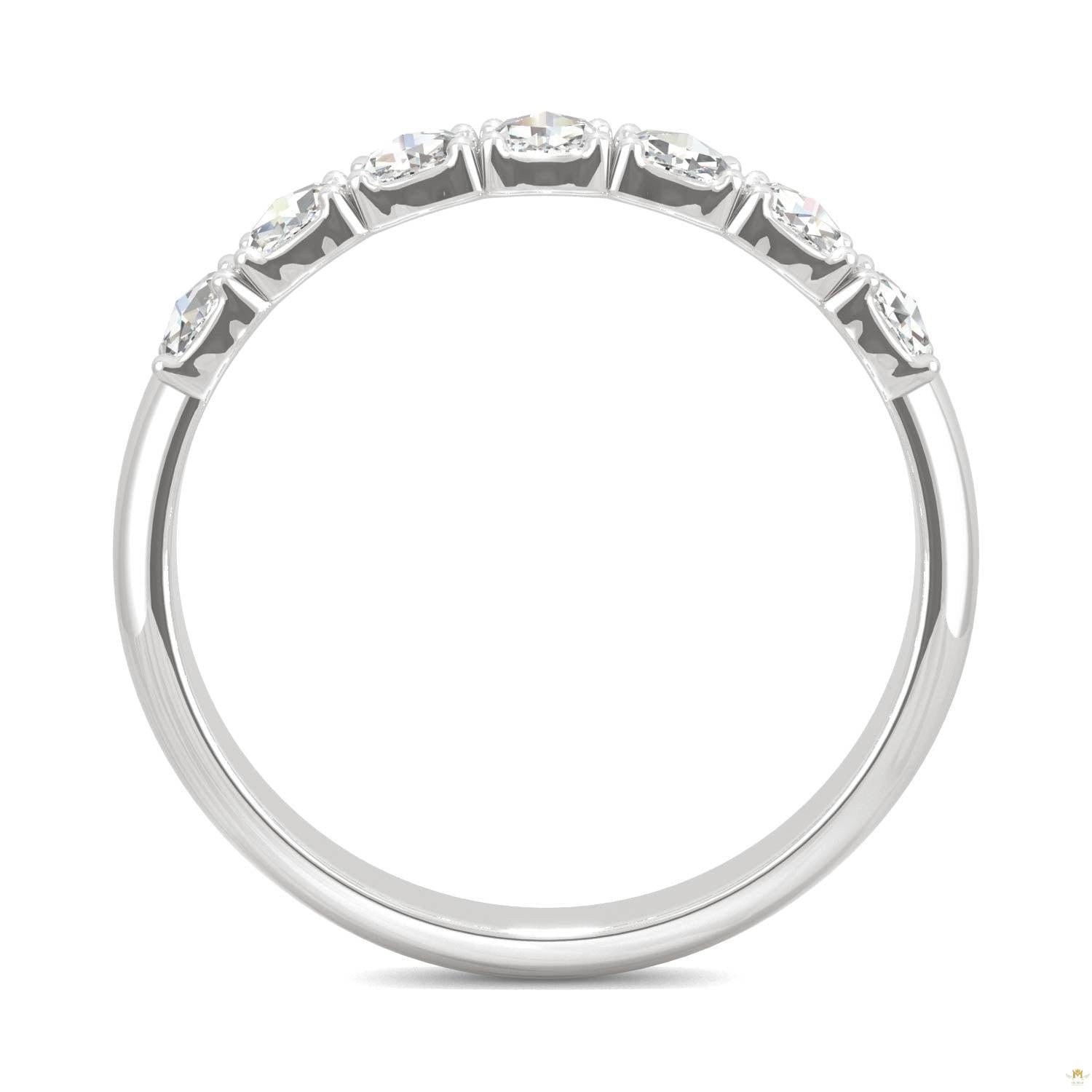 0.42 CTW   Round Moissanite Seven Stone Ring in 14K White Gold