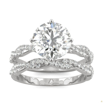 2.64 CTW   Round Moissanite Pave Set in 14K White Gold