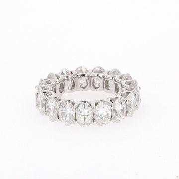 9.00 CTW   Oval Near-Colorless Moissanite Eternity Ring in 14K White Gold