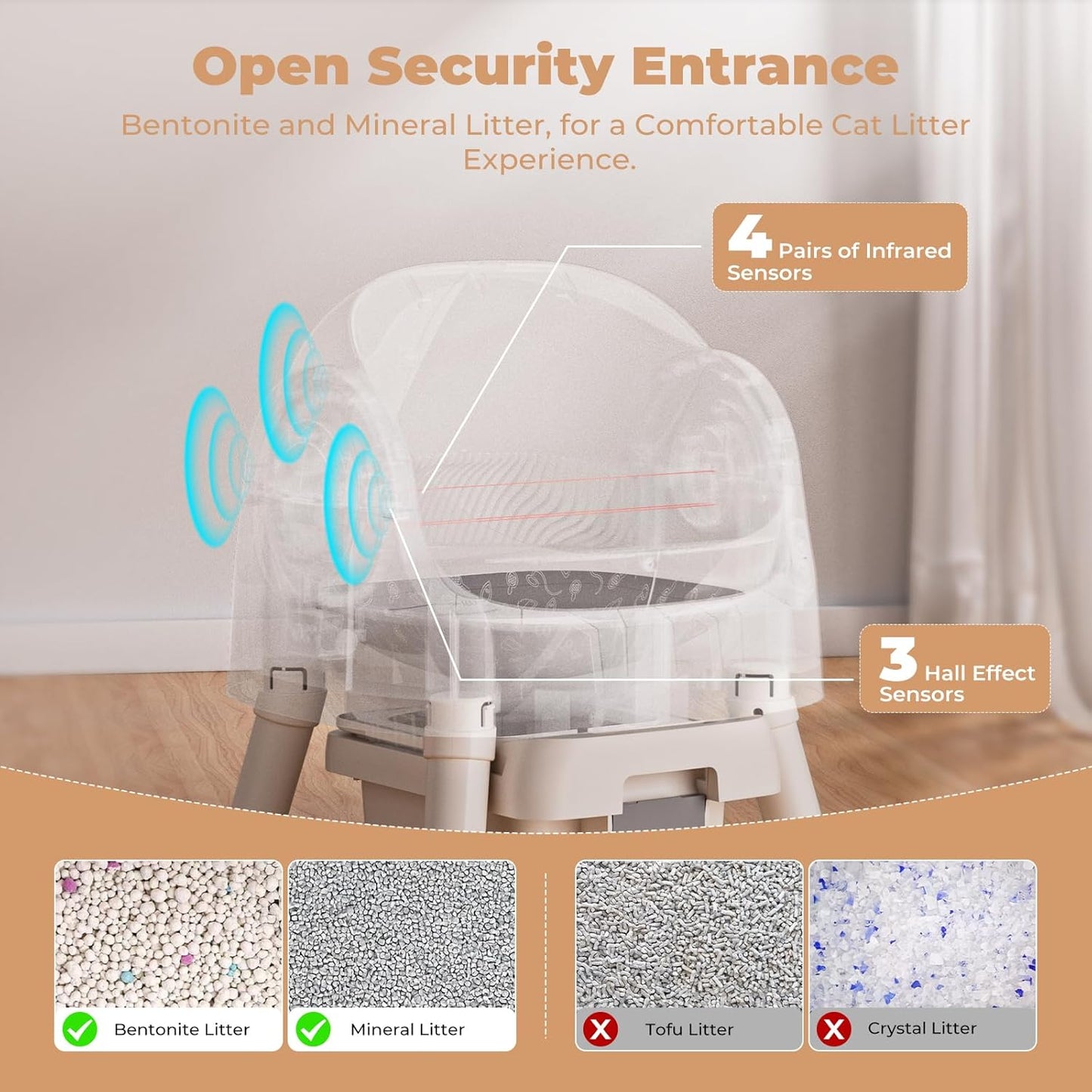 Self Cleaning Litter Box, Multi-Cat Compatible