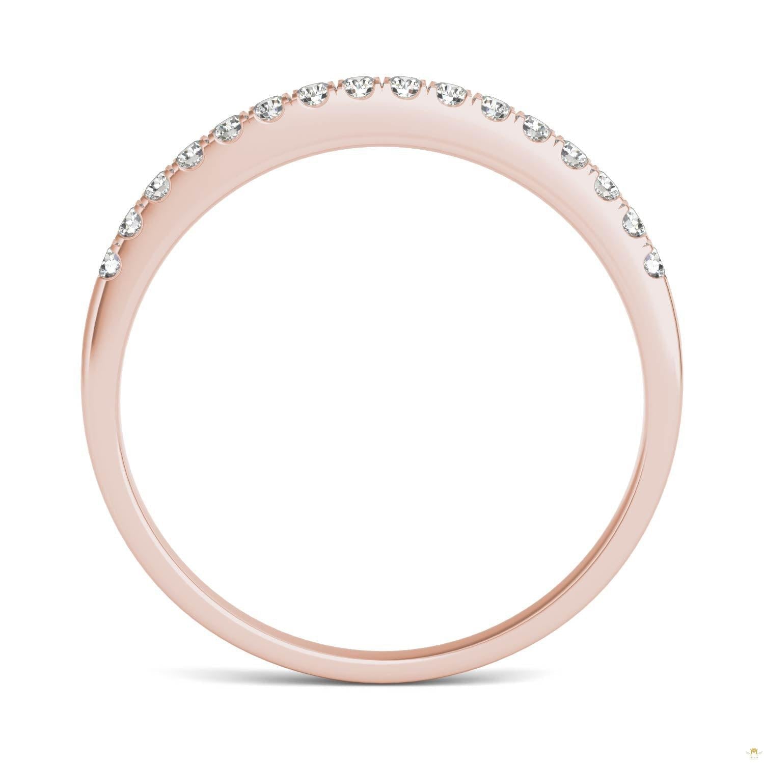 0.16 CTW   Round Moissanite Anniversary Band in 14K Rose Gold