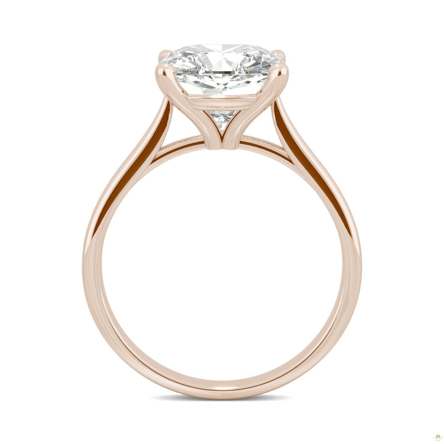 3.30 CTW   Cushion Moissanite Engagement Ring in 14K Rose Gold