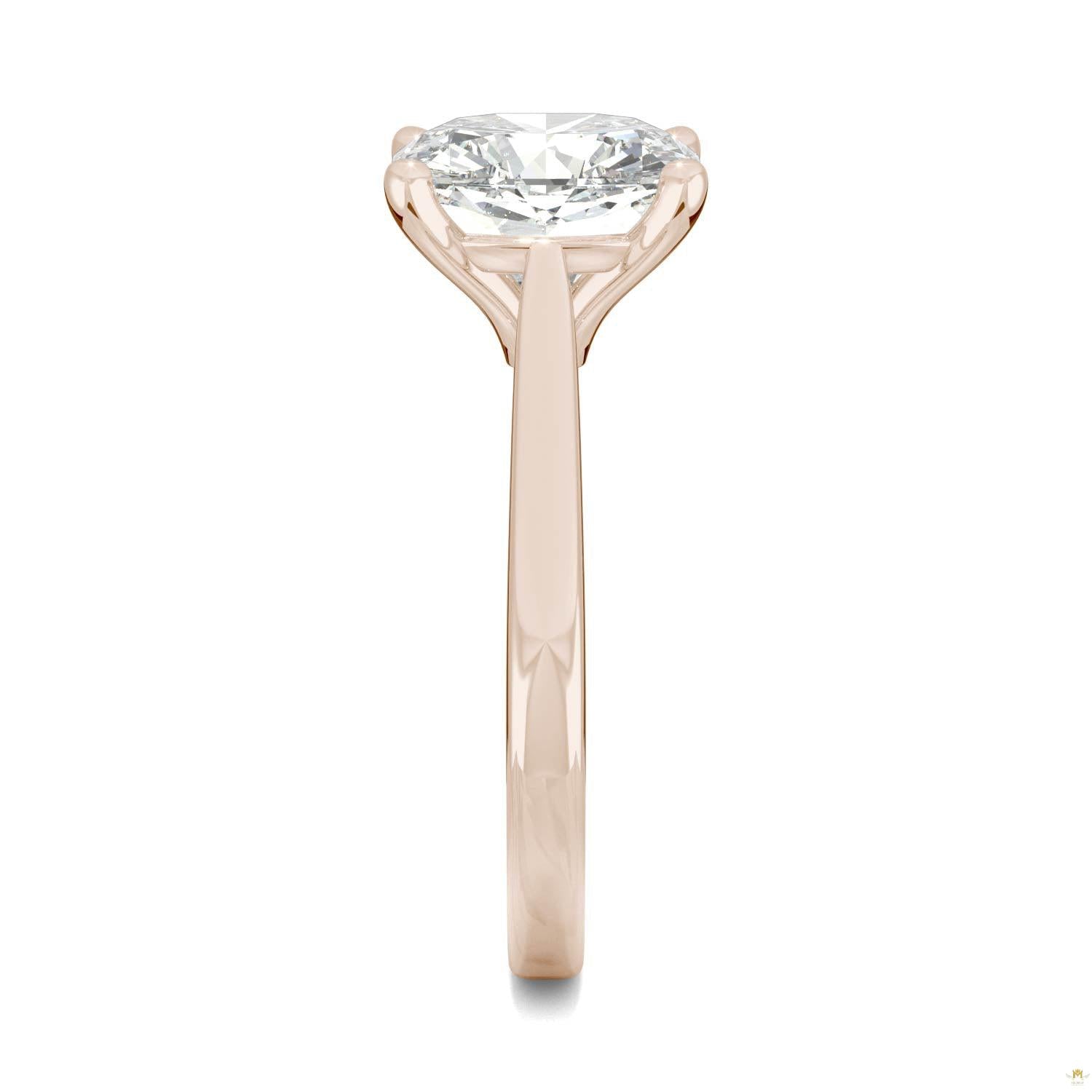 3.30 CTW   Cushion Moissanite Engagement Ring in 14K Rose Gold