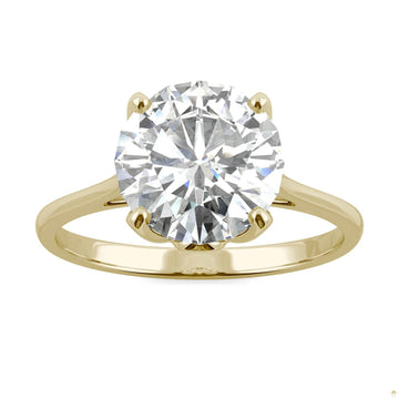 2.70 CTW   Round Moissanite Engagement Ring in 14K Yellow Gold