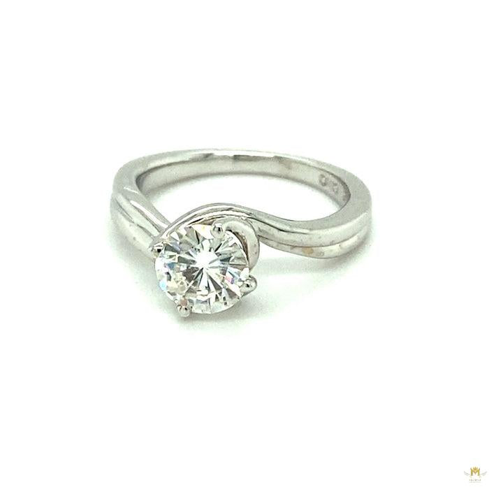 1.00 CTW   Round Near-Colorless Moissanite Solitaire Engagement Ring in 14K Gold