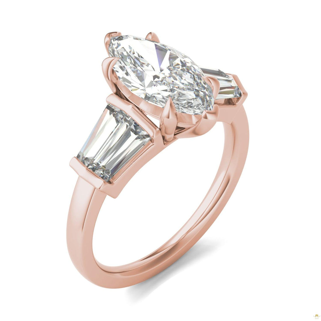 3.36 CTW   Marquise Moissanite Five Stone Ring in 14K Rose Gold