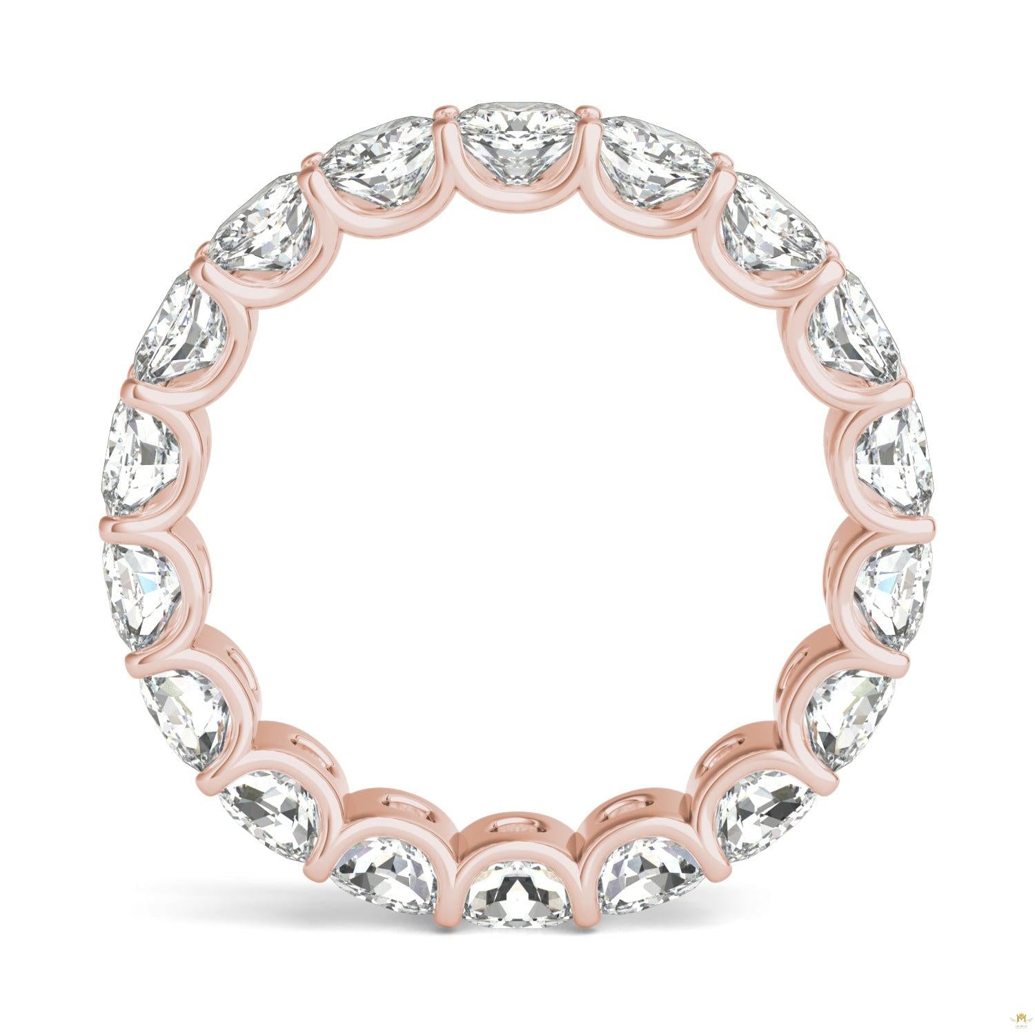 4.18 CTW   Cushion Moissanite Eternity Band in 14K Rose Gold