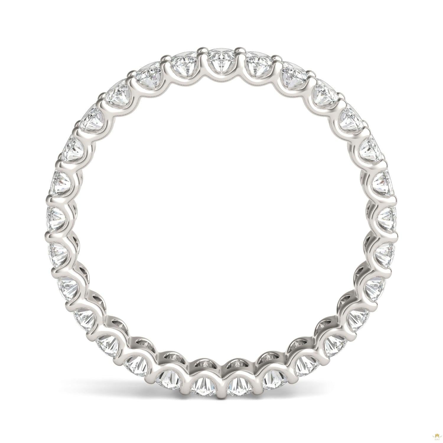 2.90 CTW   Oval Moissanite Eternity Band in 14K White Gold