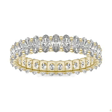 2.90 CTW   Oval Moissanite Eternity Band in 14K Yellow Gold