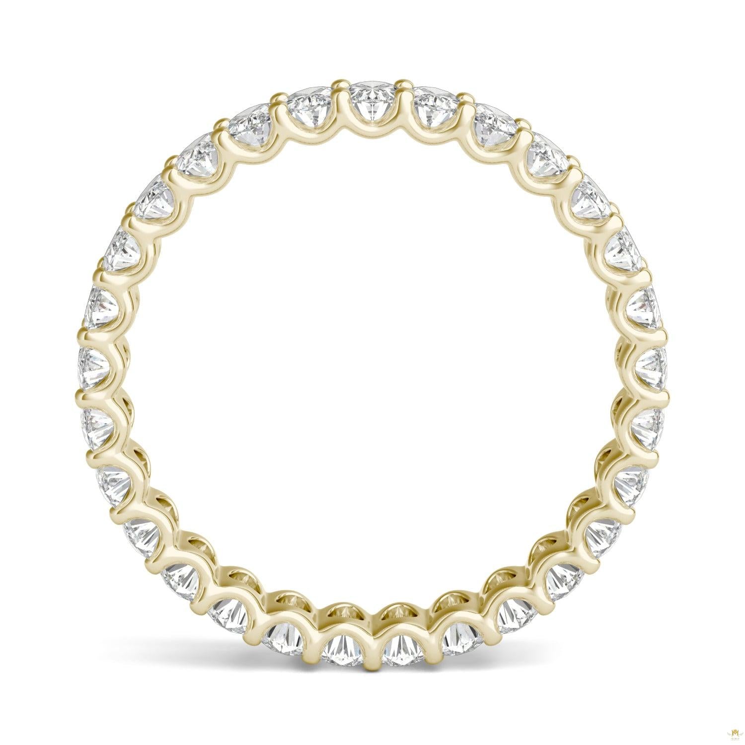 2.90 CTW   Oval Moissanite Eternity Band in 14K Yellow Gold