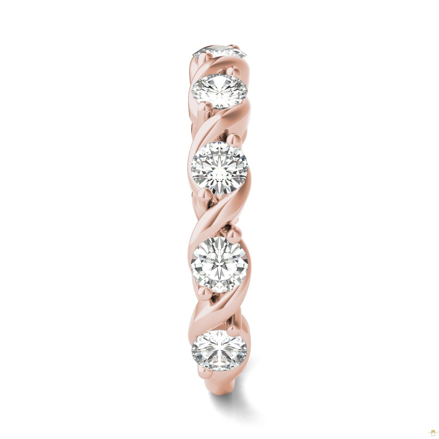 0.90 CTW   Round Moissanite Anniversary Band in 14K Rose Gold