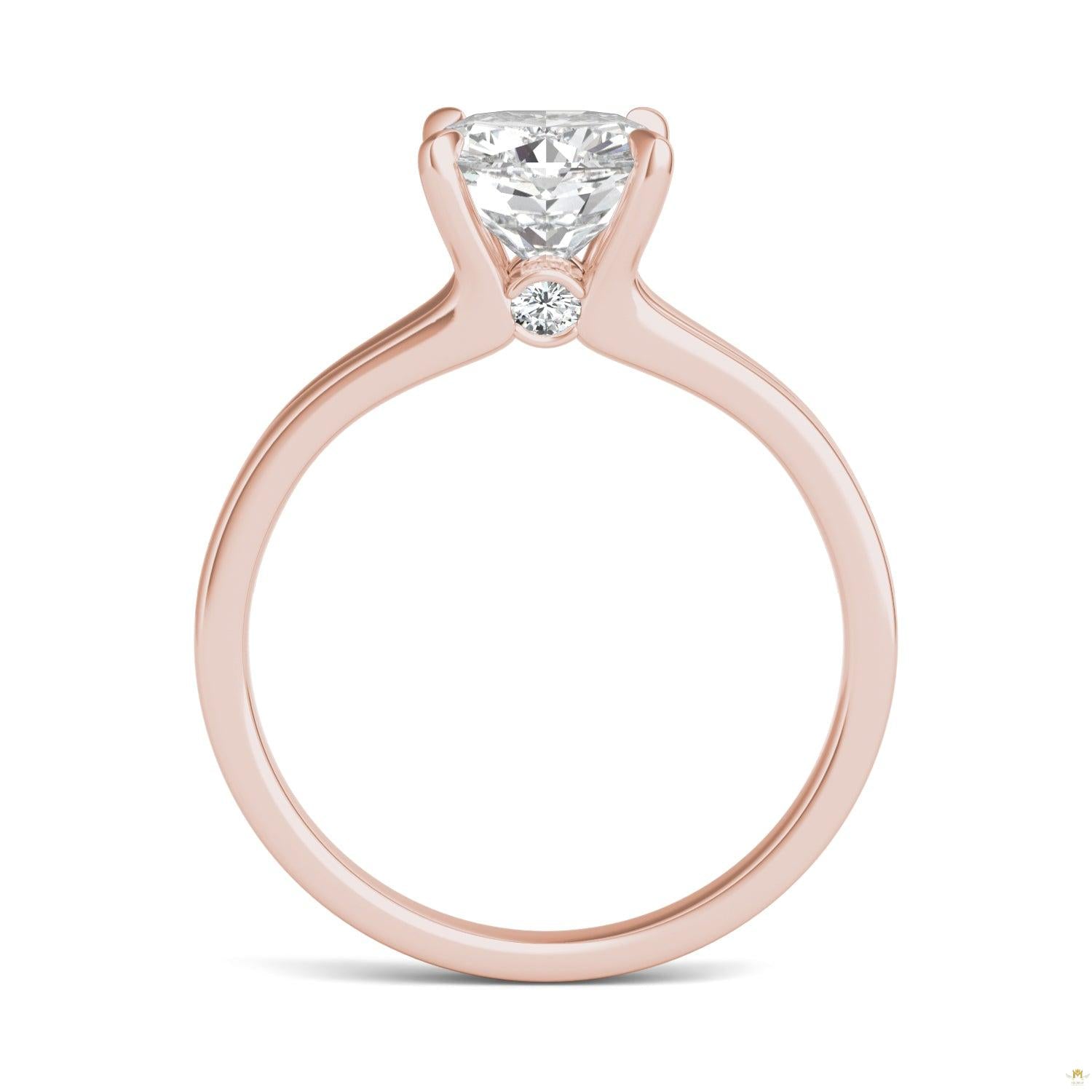 2.06 CTW   Cushion Moissanite Accented Ring in 14K Rose Gold