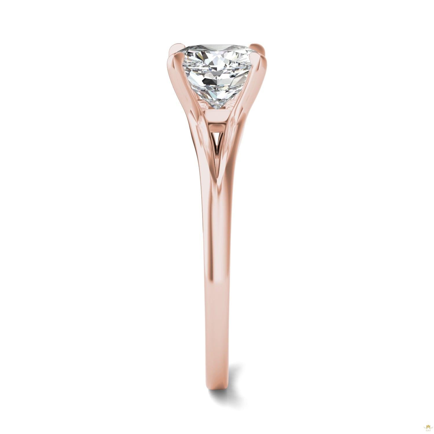 2.06 CTW   Cushion Moissanite Accented Ring in 14K Rose Gold