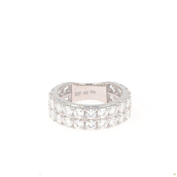 3.40 CTW   Round Moissanite Two-Row Band in Sterling Silver