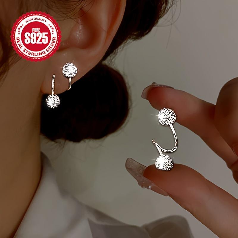 S925 Silver S-TYPE Hoop Earrings with Sparkling Cubic Zirconia – Hypoallergenic