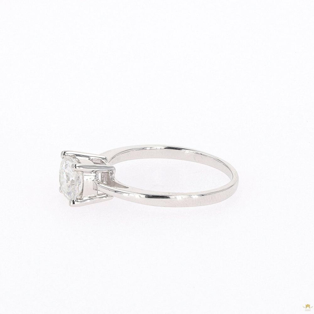 1.10 CTW   Cushion Moissanite Four Prong Solitaire Engagement Ring in Sterling Silver