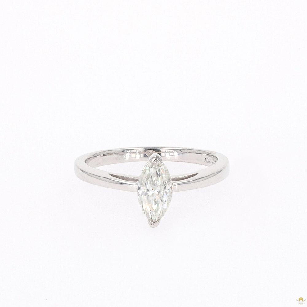 0.70 CTW   Marquise Moissanite Two Prong Solitaire Ring in Sterling Silver