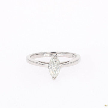 0.70 CTW   Marquise Moissanite Two Prong Solitaire Ring in Sterling Silver