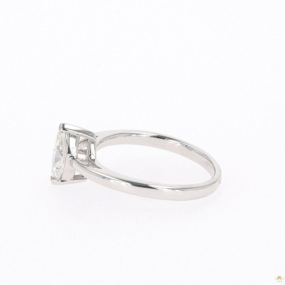 0.70 CTW   Marquise Moissanite Two Prong Solitaire Ring in Sterling Silver