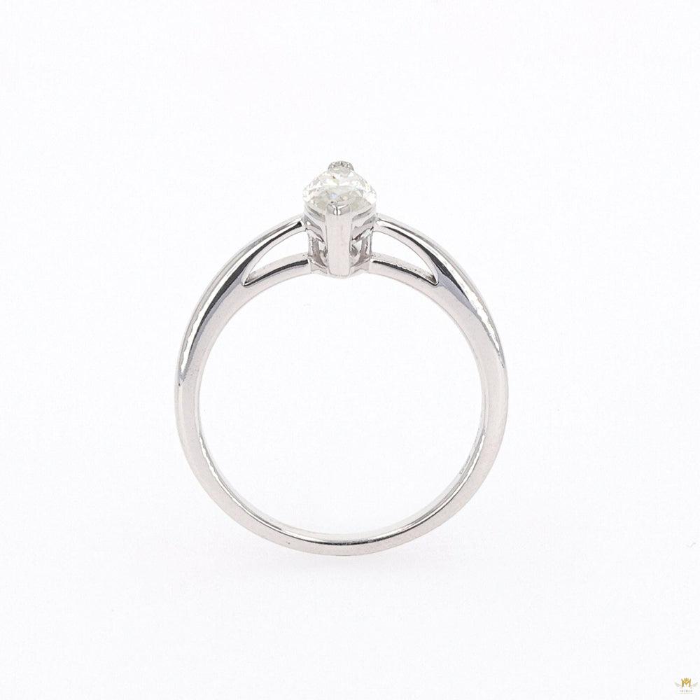0.70 CTW   Marquise Moissanite Two Prong Solitaire Ring in Sterling Silver