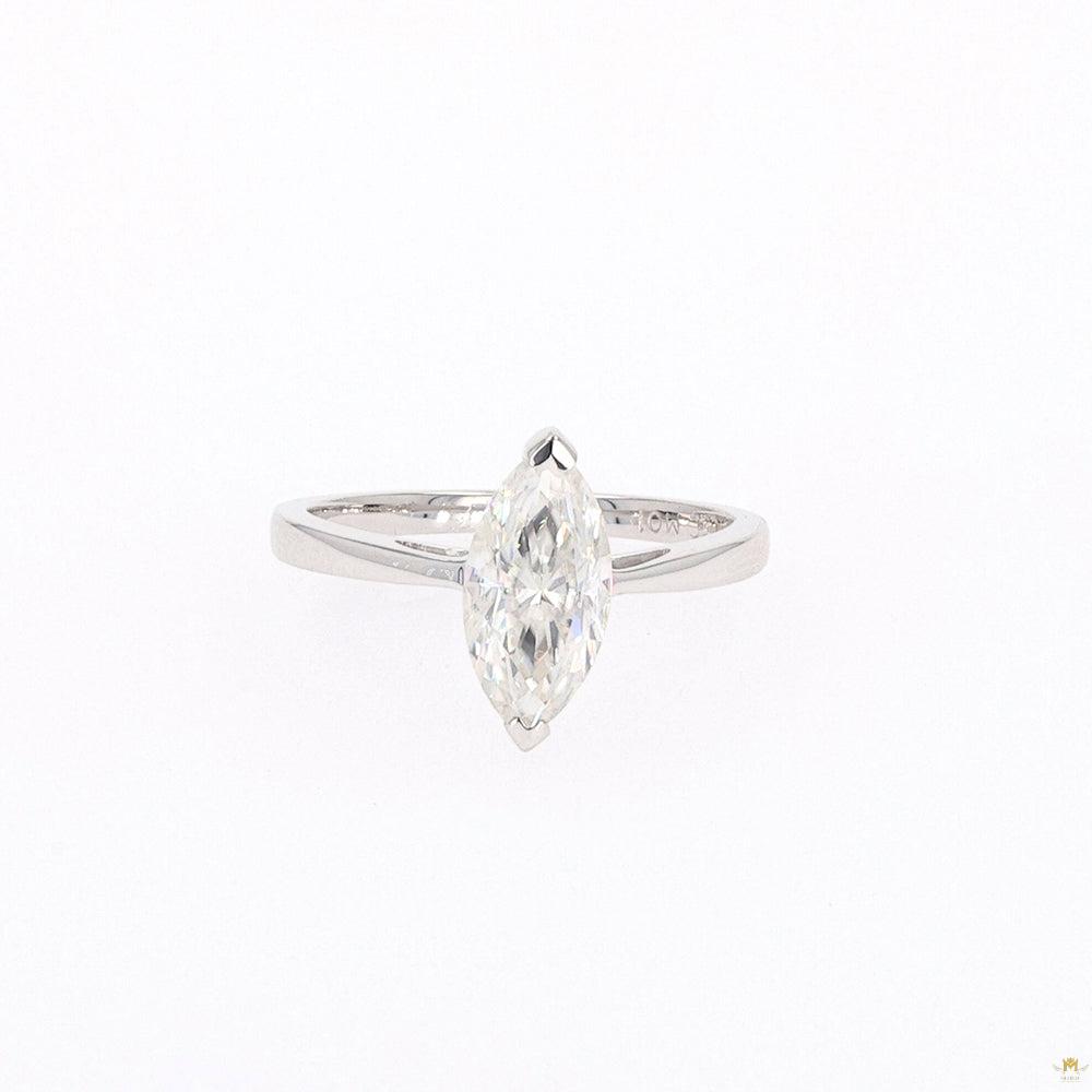 1.80 CTW   Marquise Moissanite Two Prong Solitaire Ring in Sterling Silver