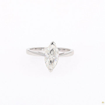 1.80 CTW   Marquise Moissanite Two Prong Solitaire Ring in Sterling Silver