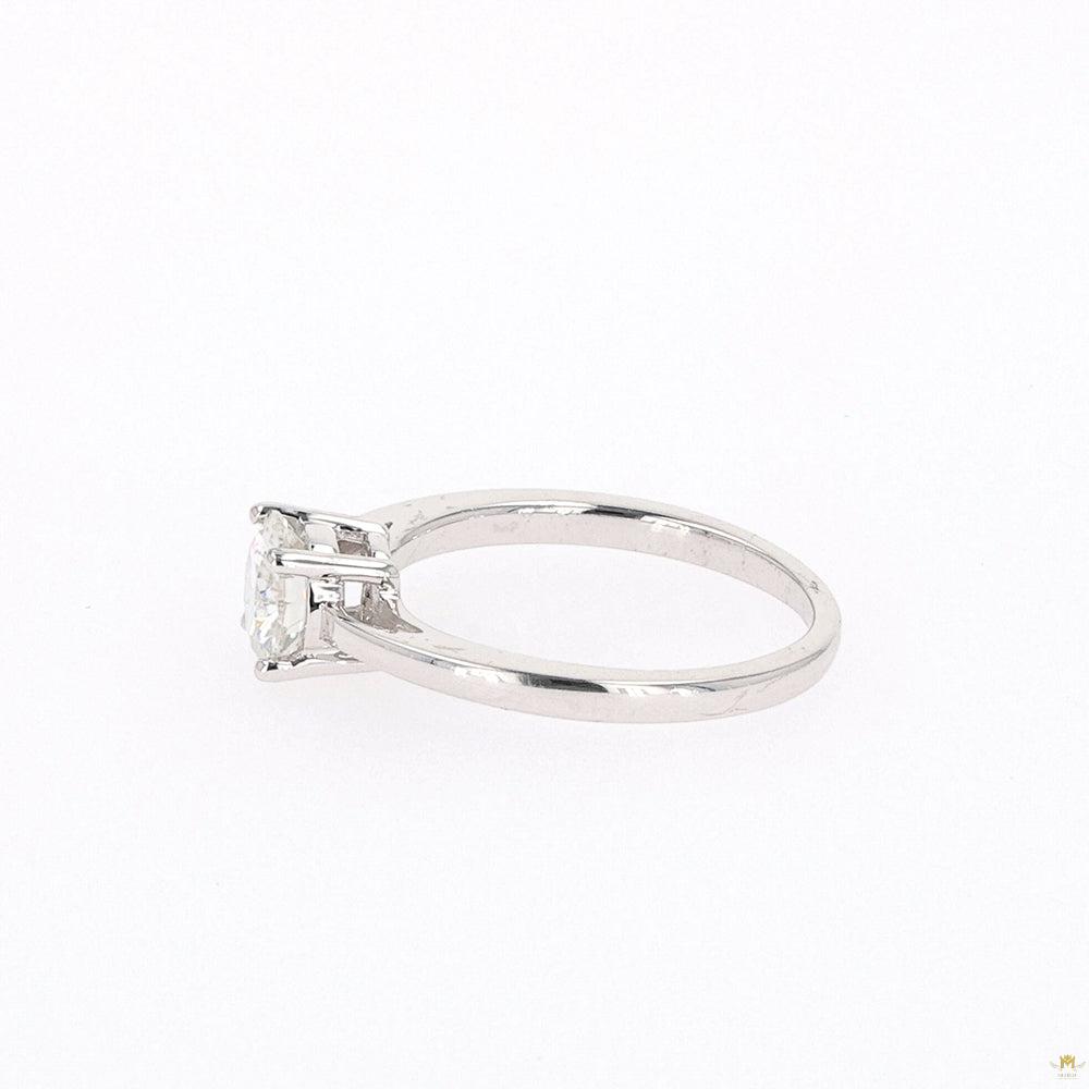 1.00 CTW   Round Moissanite Four Prong Solitaire Engagement Ring in Sterling Silver