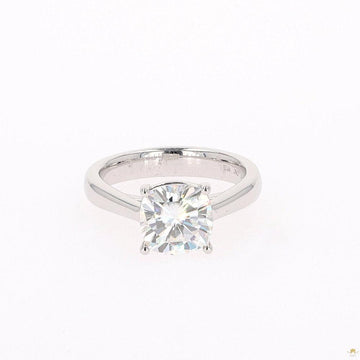 2.80 CTW   Cushion Moissanite Four Prong Solitaire Engagement Ring in Sterling Silver