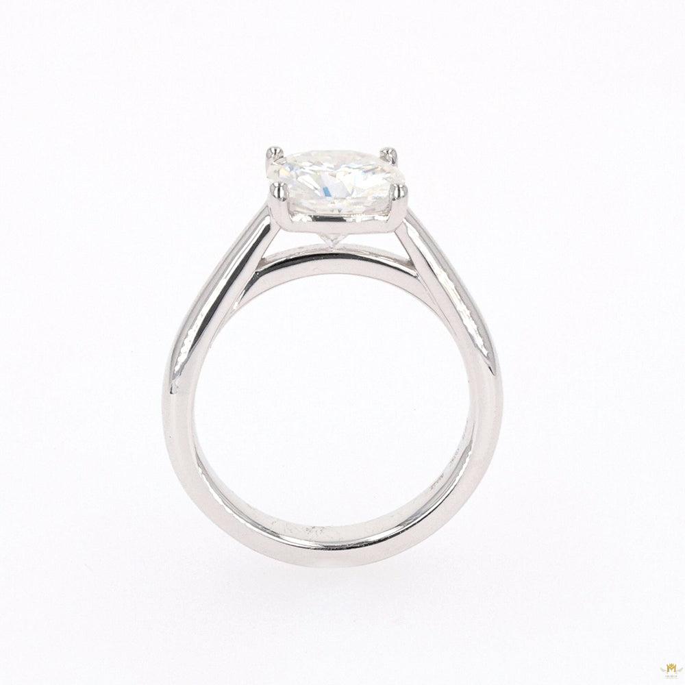 2.80 CTW   Cushion Moissanite Four Prong Solitaire Engagement Ring in Sterling Silver