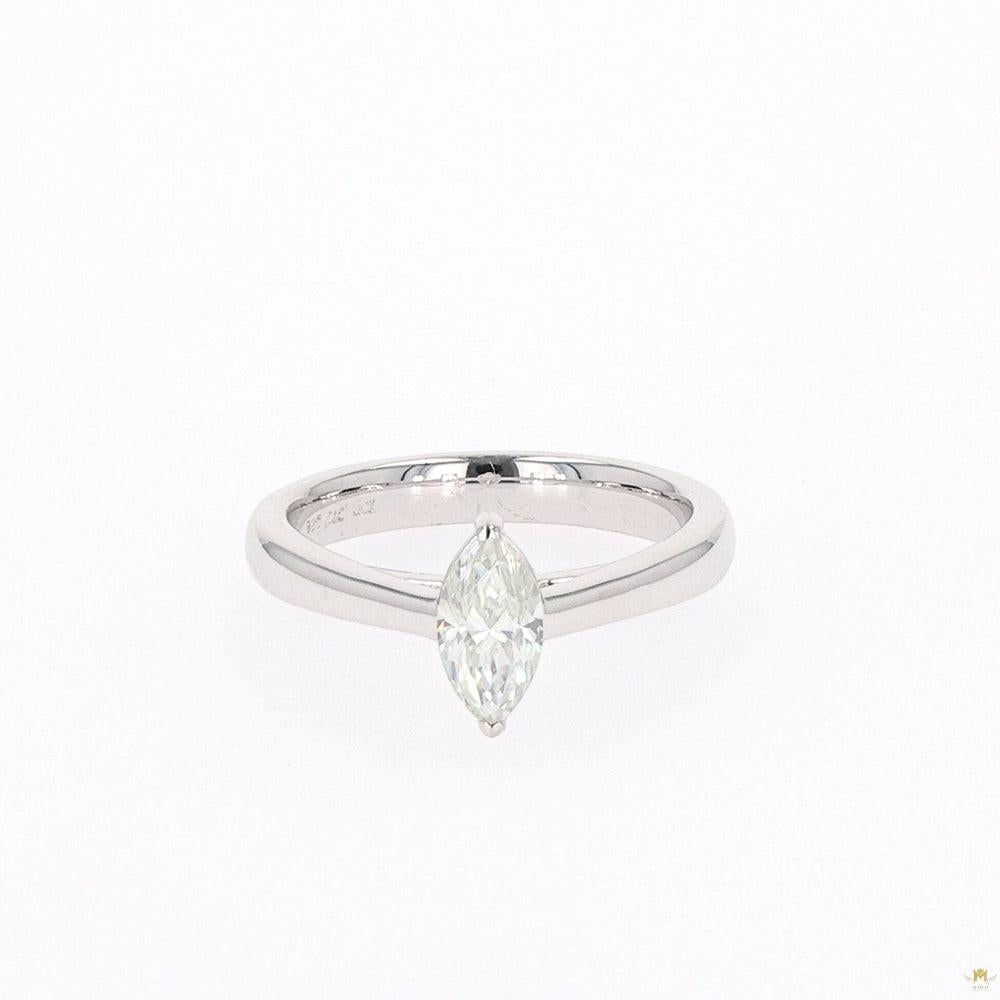 0.70 CTW   Marquise Moissanite Two Prong Solitaire Ring in Sterling Silver