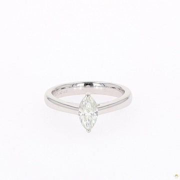 0.70 CTW   Marquise Moissanite Two Prong Solitaire Ring in Sterling Silver