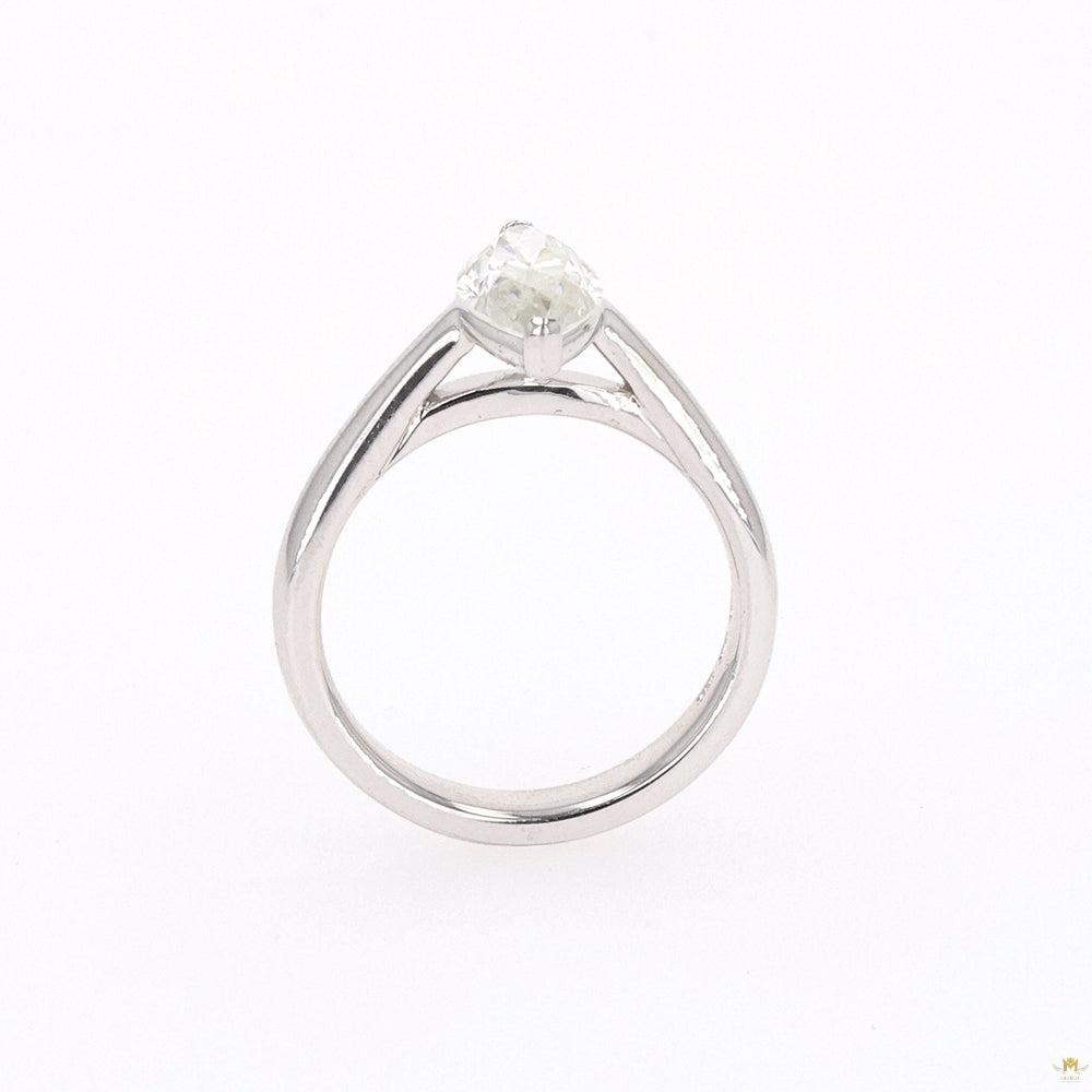 1.80 CTW   Marquise Moissanite Two Prong Solitaire Ring in Sterling Silver
