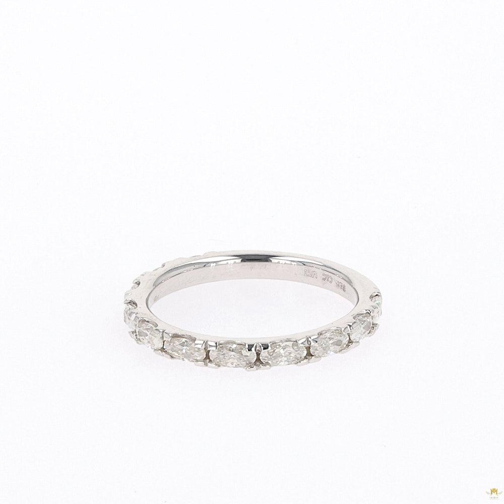 1.10 CTW   Oval Moissanite Shared Prong Band in Sterling Silver