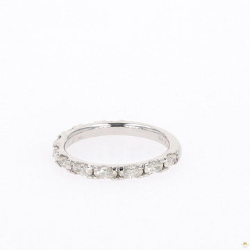 1.10 CTW   Oval Moissanite Shared Prong Band in Sterling Silver
