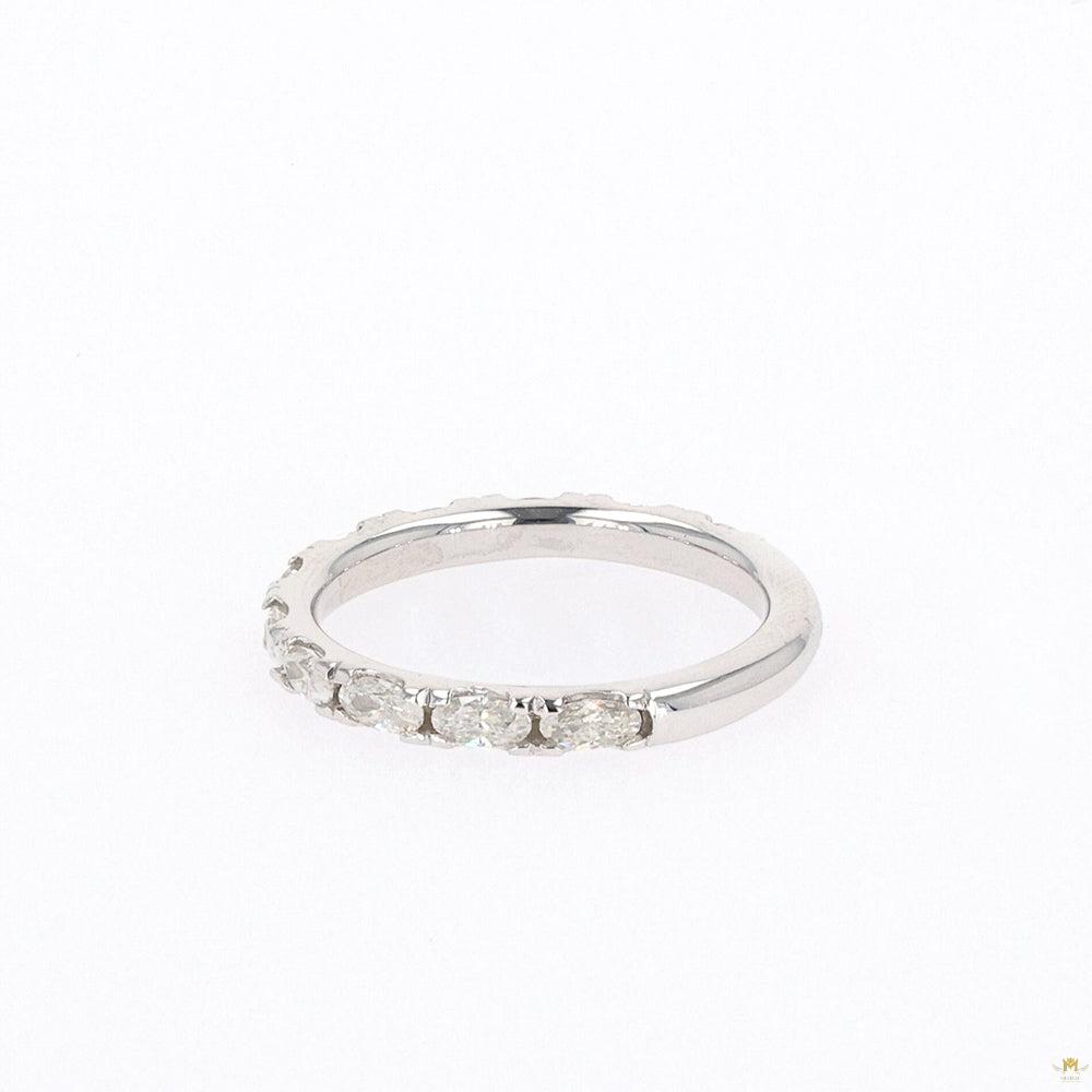 1.10 CTW   Oval Moissanite Shared Prong Band in Sterling Silver