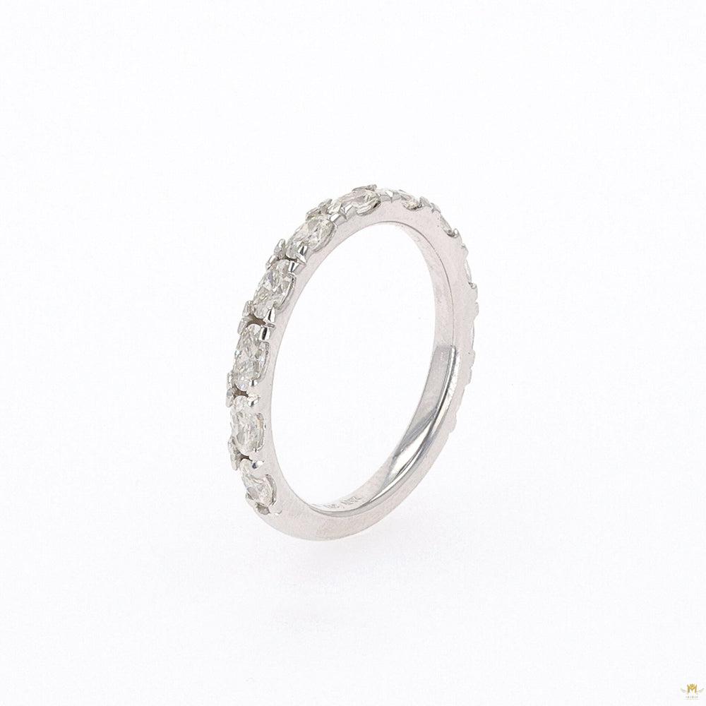 1.10 CTW   Oval Moissanite Shared Prong Band in Sterling Silver