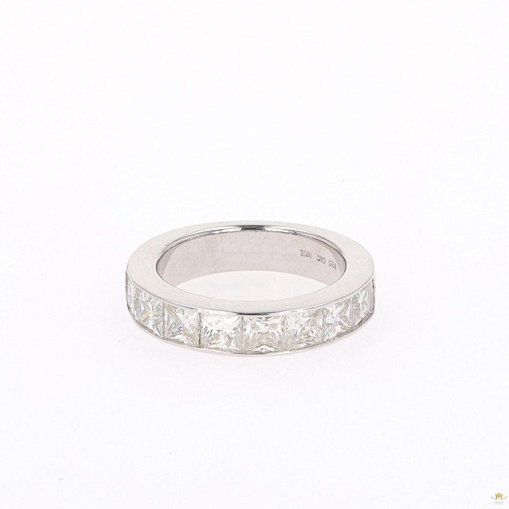 2.96 CTW   Square Moissanite Channel-Set Band in Sterling Silver