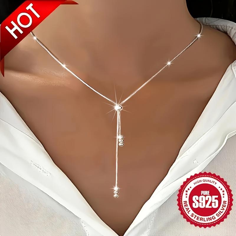 925 Sterling Silver Y-Shaped Necklace + Bracelet – Hypoallergenic