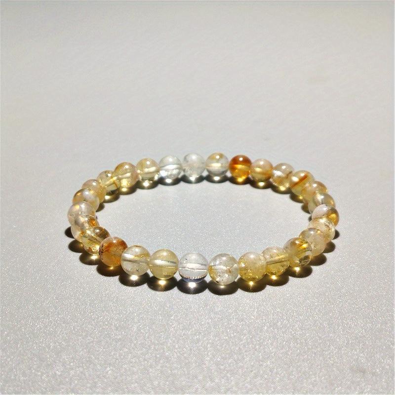 Elegant Natural Citrine Round Bead Bracelet