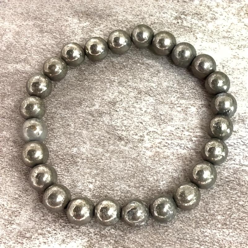 Exquisite Fashion Natural Pyrite Bead Bracelet