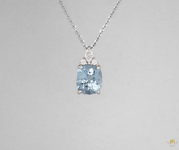 Aquamarine & Diamond Necklace