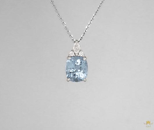 Aquamarine & Diamond Necklace