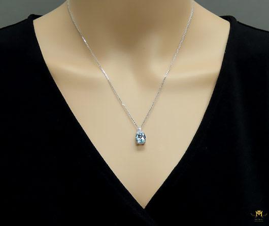 Aquamarine & Diamond Necklace