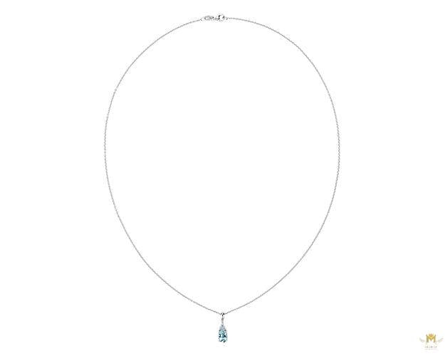 Oval Aquamarine And Diamond Cluster Pendant