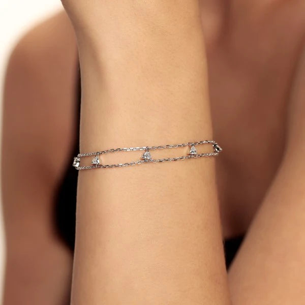 Dangling Heart Diamond Bracelet