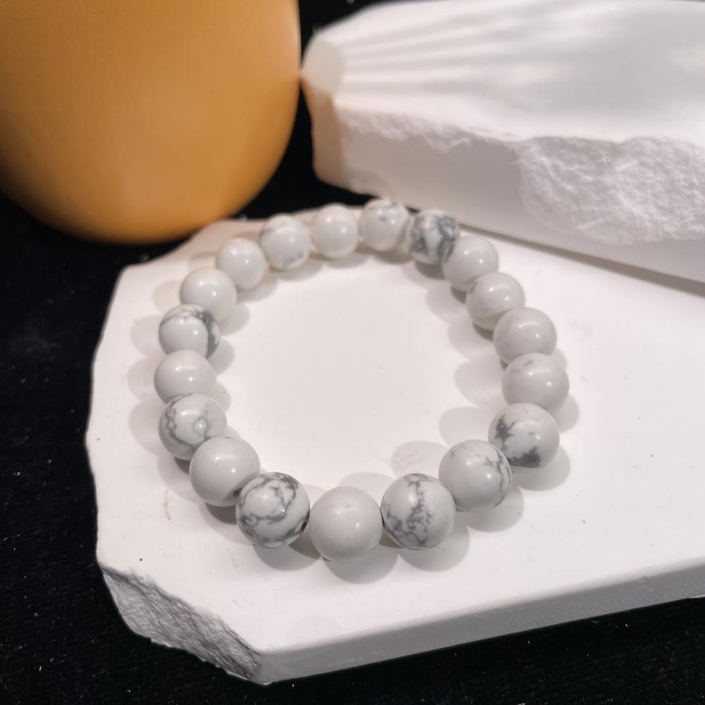 Natural White Magnesite Turquoise Stone Bracelet