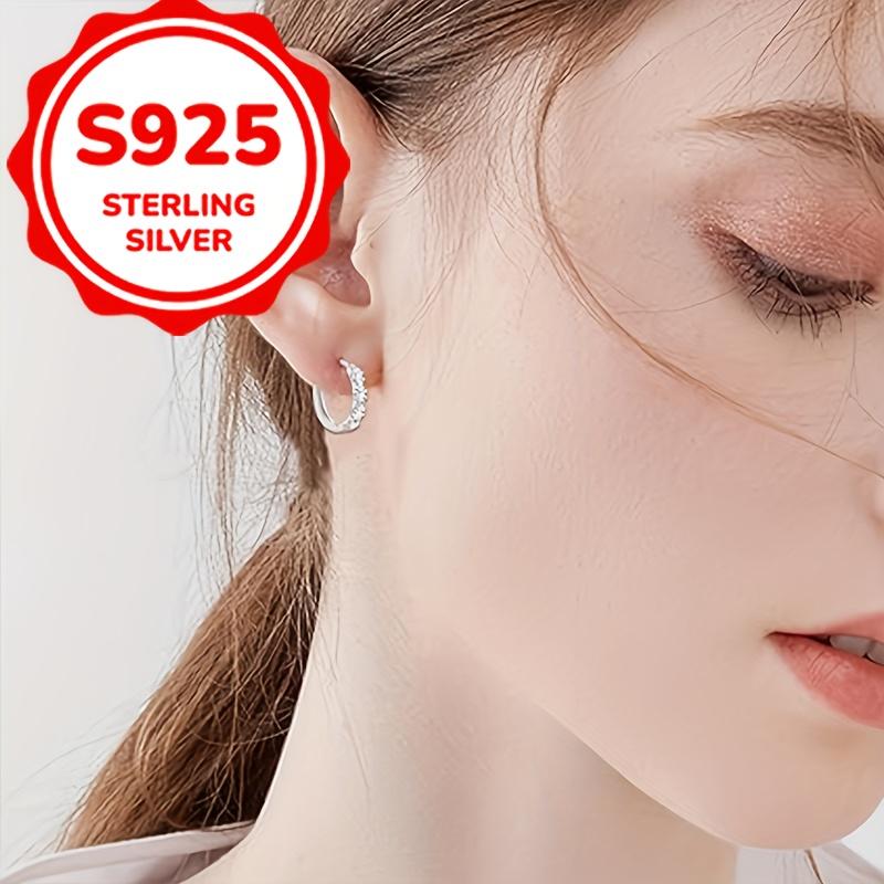 Elegant 925 Sterling Silver Hoop Earrings with Sweet Floral Design