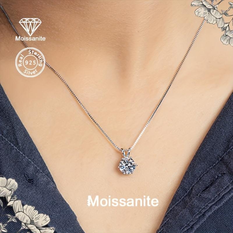 925 Sterling Silvery Moissanite Pendant Necklace