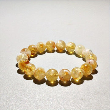 Elegant Natural Citrine Round Bead Bracelet