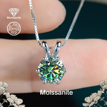 925 Sterling Silvery Moissanite Pendant Necklace